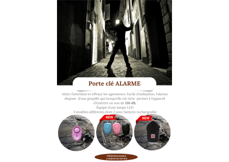 Porte clé alarme rechargeable